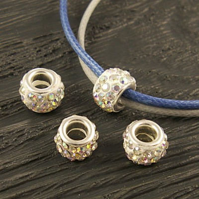 Przekładka z metalu z cyrkoniami 11x7.5mm przezroczysta AB (1szt.)