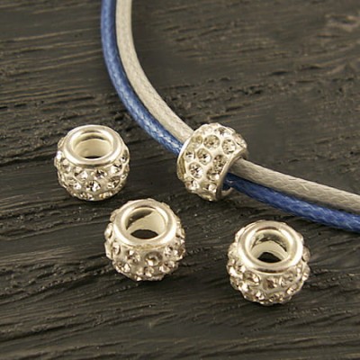Przekładka z metalu z cyrkoniami 11x7.5mm przezroczysta (1szt.)