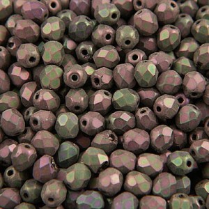 Koraliki Fire Polish ze szkła 3mm Matte Iris Purple (40szt.)