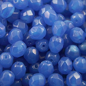 Koraliki Fire Polish ze szkła 3mm Opaque Blue (40szt)