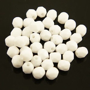 Koraliki Fire Polish ze szkła 3mm White (40szt)