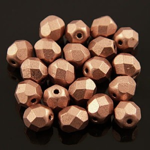 Koraliki Fire Polish ze szkła 3mm Matte Metallic Copper (40szt.)