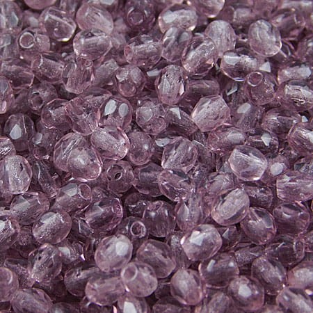 Koraliki Fire Polish ze szkła 3mm Light Amethyst (40szt.)