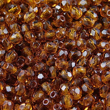 Koraliki Fire Polish ze szkła 3mm Dark Topaz (40szt.)
