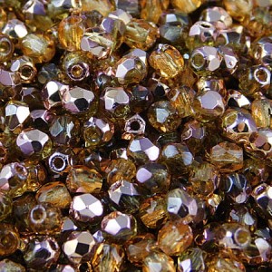 Koraliki Fire Polish ze szkła 3mm Copper Topaz (40szt.)