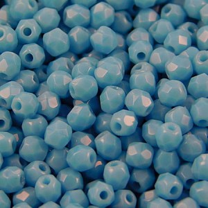 Koraliki Fire Polish ze szkła 3mm Opaque Light Blue (40szt)