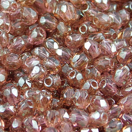 Koraliki Fire Polish ze szkła 3mm Luster Pink (40szt.)