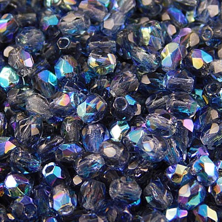 Koraliki Fire Polish ze szkła 3mm Montana Blue AB (40szt.)