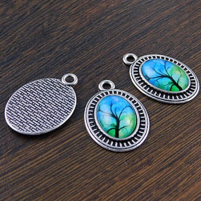 Baza z metalu do kaboszonów 18mmx13mm ciemna srebrna (2szt)