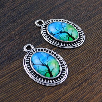 Baza z metalu do kaboszonów 18mmx13mm ciemna srebrna (2szt)