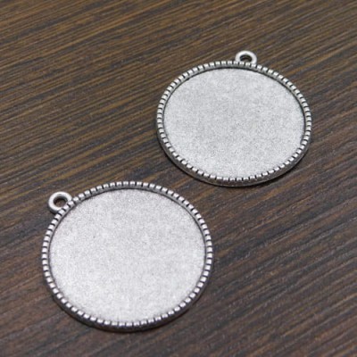 Baza z metalu do kaboszonów 25mm ciemna srebrna (2szt.)