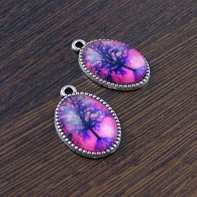 Baza z metalu do kaboszonów 18x13mm ciemna srebrna (4szt.)