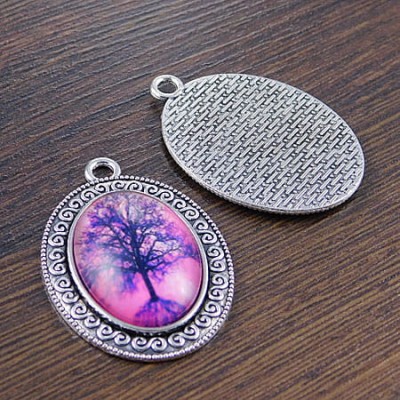 Baza z metalu do kaboszonów 25x18mm ciemna srebrna (2szt.)