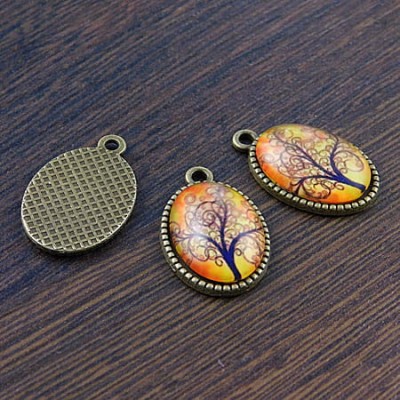 Baza z metalu do kaboszonów 18mmx13mm antyczny brąz (4szt)