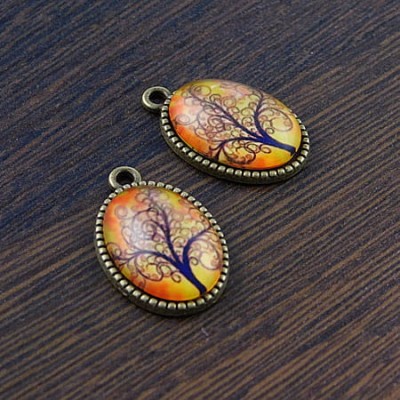 Baza z metalu do kaboszonów 18mmx13mm antyczny brąz (4szt)