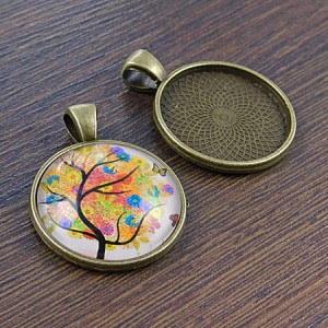 Baza z metalu do kaboszonów 25mm antyczny brąz (1szt.)