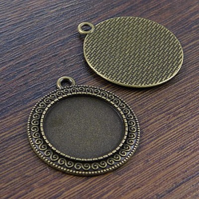 Baza z metalu do kaboszonów 25mm antyczny brąz (1szt)
