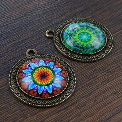 Baza z metalu do kaboszonów 25mm antyczny brąz (1szt)