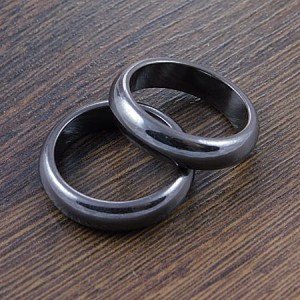 Obrączka z hematytu 26.5mmx6mm grafitowa (1szt.)