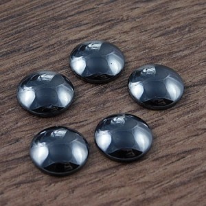 Kaboszon koło z hematytu 16mm grafitowe (1szt)