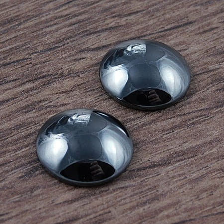 Kaboszon koło z hematytu 20mm grafitowe (1szt)