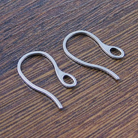Bigle otwarte stal chirurgiczna 21x11mm ciemne srebrne (2szt.)