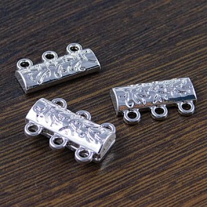 Zapięcie magnetyczne z metalu 20x14mm ciemne srebro (1kpl.)