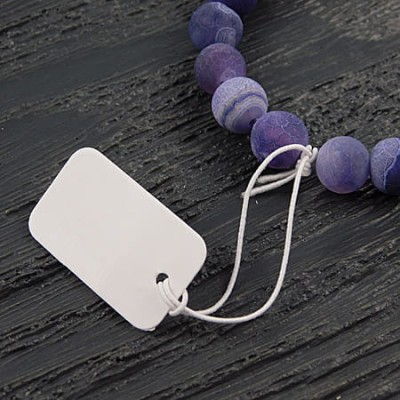 Metki etykiety papierowe do biżuterii 26x15mm białe (10szt.)