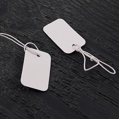 Metki etykiety papierowe do biżuterii 26x15mm białe (10szt.)