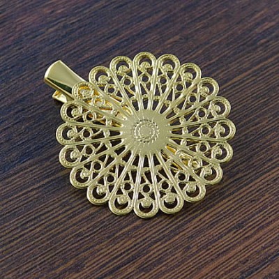 Spinka do włosów, baza z metalu 46x38mm złota (1szt)
