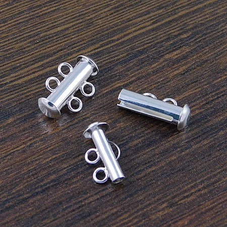 Zapięcie typu slide z metalu 16.5x10.5mm srebrne (1szt.)