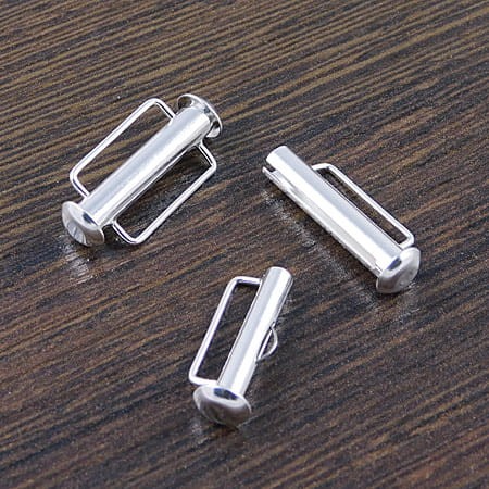 Zapięcie typu slide z metalu 21.5x10.5mm srebrne (1szt.)