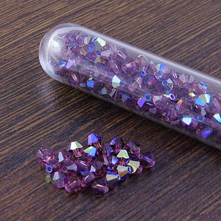 Kryształki Bicone 4mm Amethyst AB (6szt)
