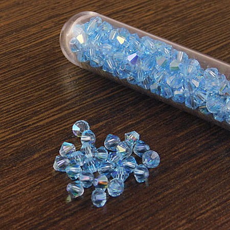 Kryształki Bicone 4mm Aquamarine AB (6szt.)