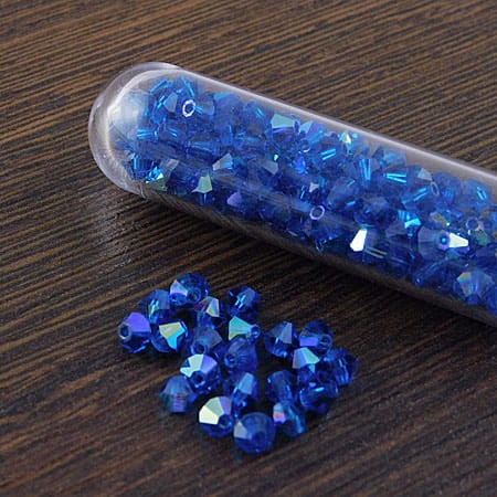 Kryształki Bicone 4mm Capri Blue AB (6szt.)