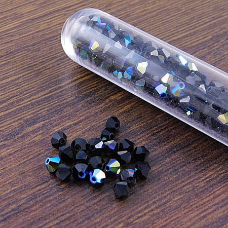 Kryształki Bicone 4mm Jet AB (6szt.)