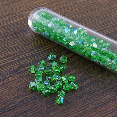 Kryształki Bicone 4mm Peridot AB (6szt)