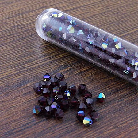 Kryształki Bicone 4mm Siam AB (6szt.)