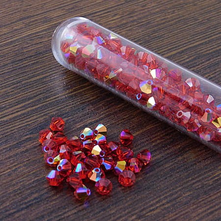 Kryształki Bicone 4mm Light Siam AB (6szt.)