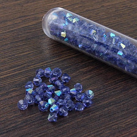Kryształki Bicone 4mm Tanzanite AB (6szt.)