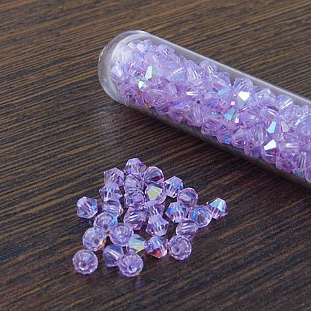 Kryształki Bicone 4mm Violet AB (6szt)