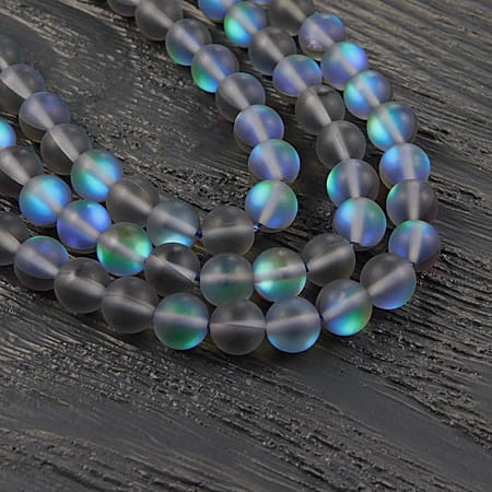 Kulki z połyskiem ze szkła 8mm szare (4szt)