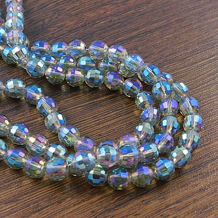 Kulki disco ze szkła 8mm szaro-zielone opalizujące (10szt)