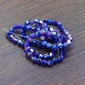 Kryształki ze szkła 4mm szafirowe AB (85szt.)