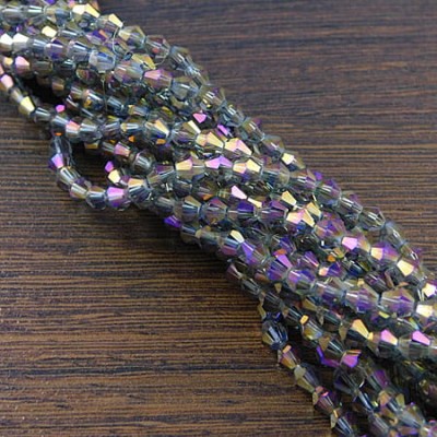 Kryształki ze szkła 4mm szaro-purpurowe (80szt.)