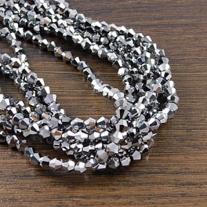 Kryształki ze szkła 4mm srebrne (80szt.)