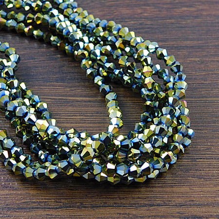 Kryształki ze szkła 4mm zielone (85szt.)