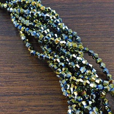 Kryształki ze szkła 4mm zielone (85szt.)