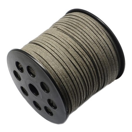 Rzemień z zamszu ekologicznego 3x1mm szary (1szt.-1m)