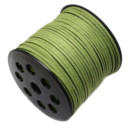 Rzemień z zamszu ekologicznego 3x1mm zielony (1szt.-1m)